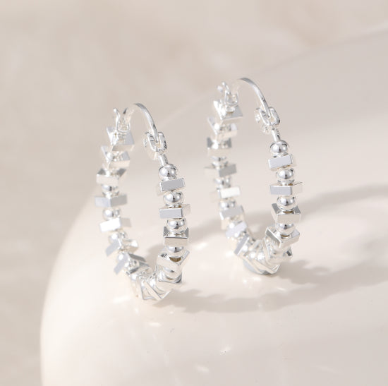 Gracee Jewellery Silver Geometric Shapes Hoop Earrings