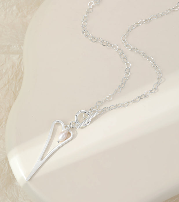 Gracee Jewellery Short Chain Heart Silver Necklace