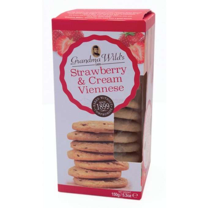 Grandma Wild's Strawberry & Cream Viennese White Chocolate Chips Biscuits