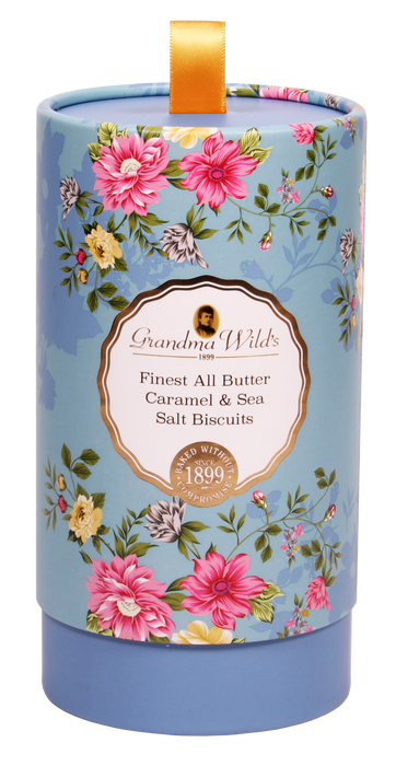 Grandma Wild's Victorian Floral Tube With Buttery Salted Caramel Biscuits