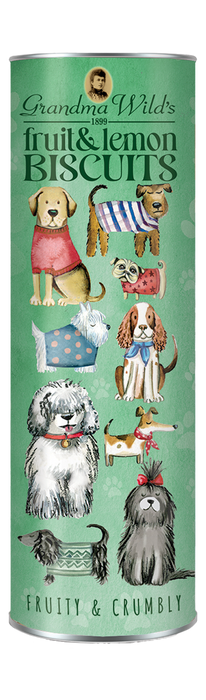 Grandma Wild's Embossed Dogs In Jumpers Chocolate Chip Biscuits Tube