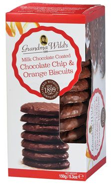 Grandma Wilds Milk Chocolate Coated Chocolate Chip And Orange Biscuits