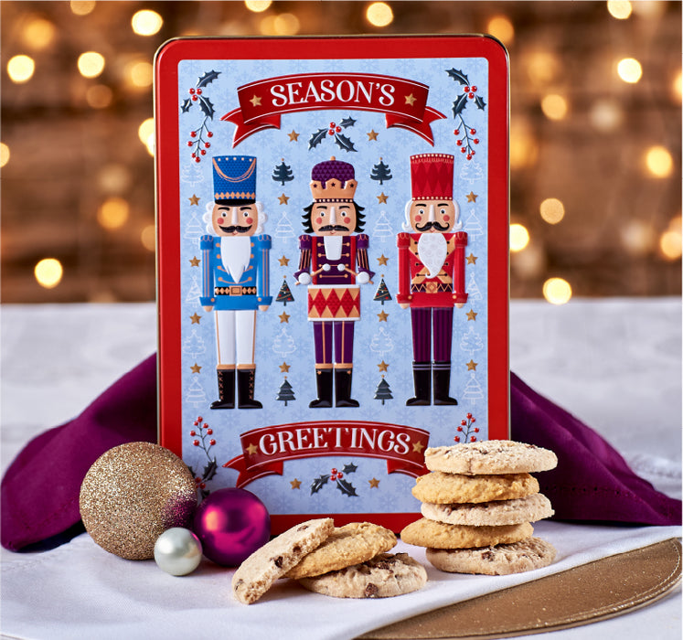 Grandma Wild's Nutcracker Embossed Stem Ginger & Lemon Biscuit Tin