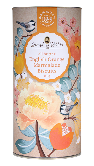 Grandma Wild's Botanical Floral Tube With All Butter English Orange Marmalade Biscuits 150g