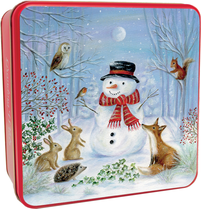 Grandma Wild's Snowman & Woodland Embossed Biscuit Tin