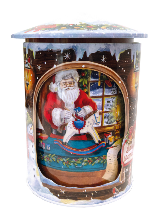 Grandma Wild's Santa's Workshop Rotating Musical Biscuit Tin