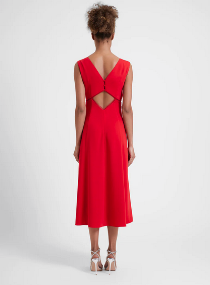 Great Plains Women's Marylebone Lace V-Neck Midi Dress - Crimson