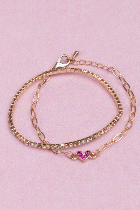Great Pretenders Boutique Chic Linked With Love Bracelet Set Of 2