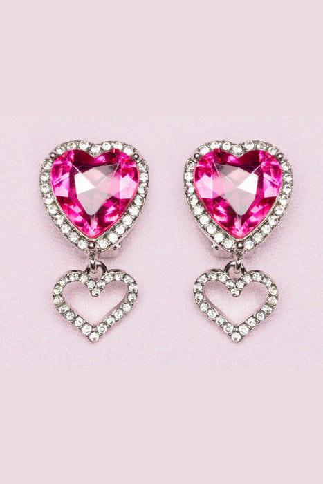Great Pretenders Boutique Heart Jewel Clip-On Earrings