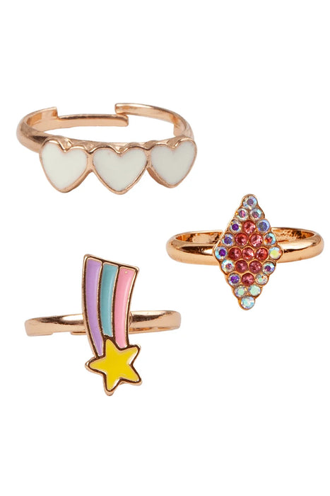 Great Pretenders Boutique Heart Star Ring Set Of 3