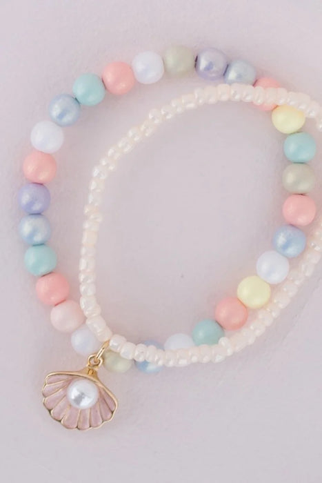 Great Pretenders Boutique Pastel Shell Bracelet Set Of 2