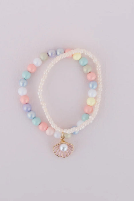 Great Pretenders Boutique Pastel Shell Bracelet Set Of 2