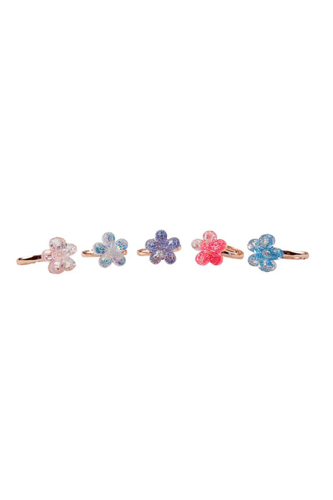 Great Pretenders Boutique Shimmer Flower Ring Set Of 5