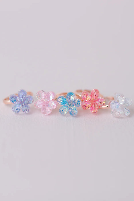 Great Pretenders Boutique Shimmer Flower Ring Set Of 5