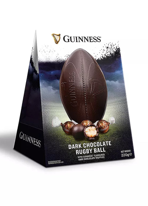Guinness Dark Chocolate Rugby Ball Easter Egg With Guinness Flavoured Truffles