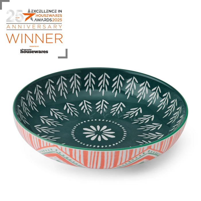 Mikasa Folk Pattern Stoneware Bowl