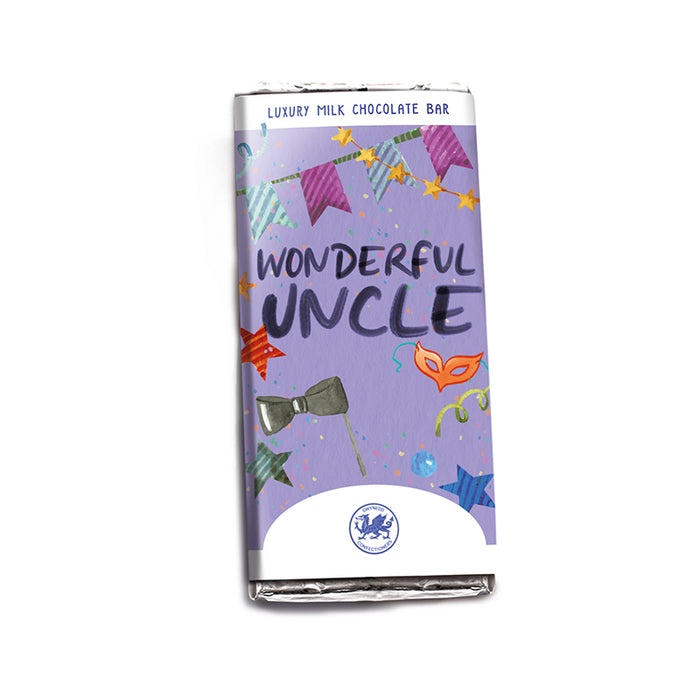 Welsh Chocolate Wonderful Uncle Milk Chocolate Bar
