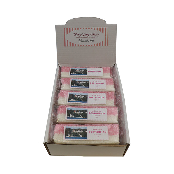 Welsh Chocolate Personalised Porthcawl Pink & White Coconut Ice Bar