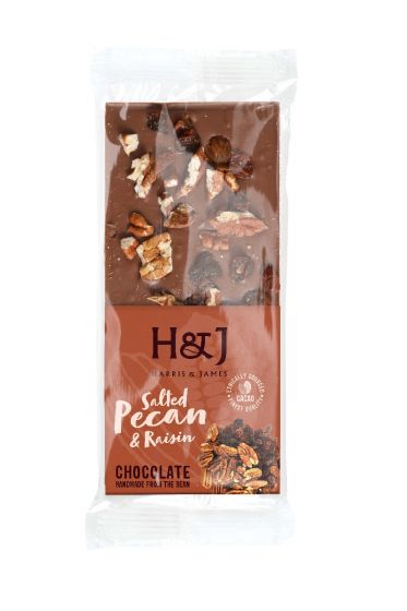 H&J Salted Pecan & Raisin Inclusion Chocolate Bar
