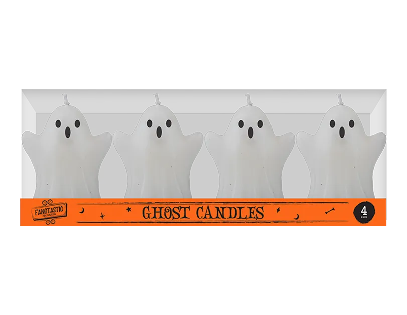 BGC Spooky Halloween Ghost Candles 4pk