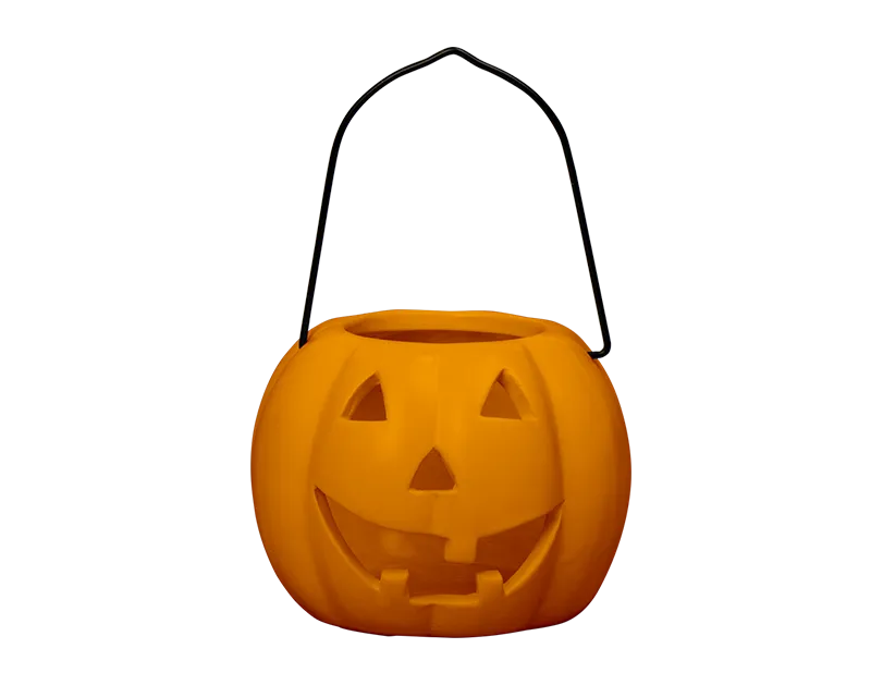 BGC Halloween Pumpkin Tealight Holder with Handle 10cm