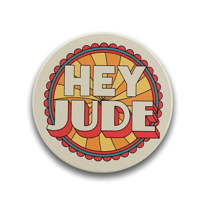 Half Moon Bay The Beatles Hey Jude Round Ceramic Coaster
