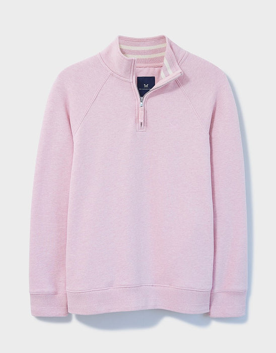 Crew Clothing Women's Half Zip Sweatshirt - Mid Pink Marl