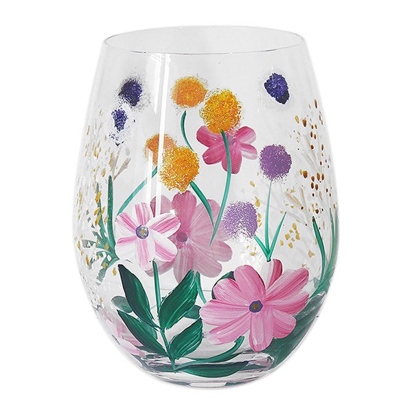 Hand Painted Stemless Glass Gypsophila Flower