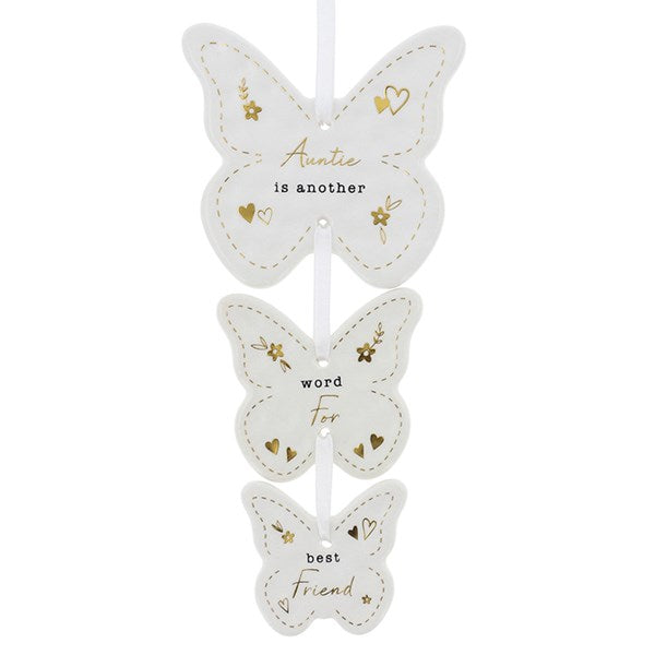Heartfelt 3 Butterfly Auntie Hanging Decoration
