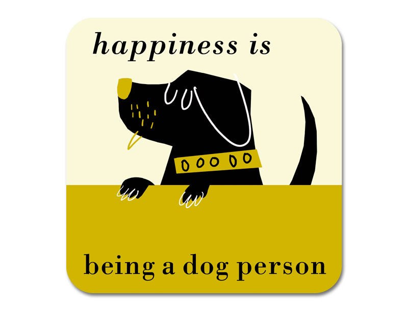 Repeat Repeat Happiness Peeping Dog Olive Coaster