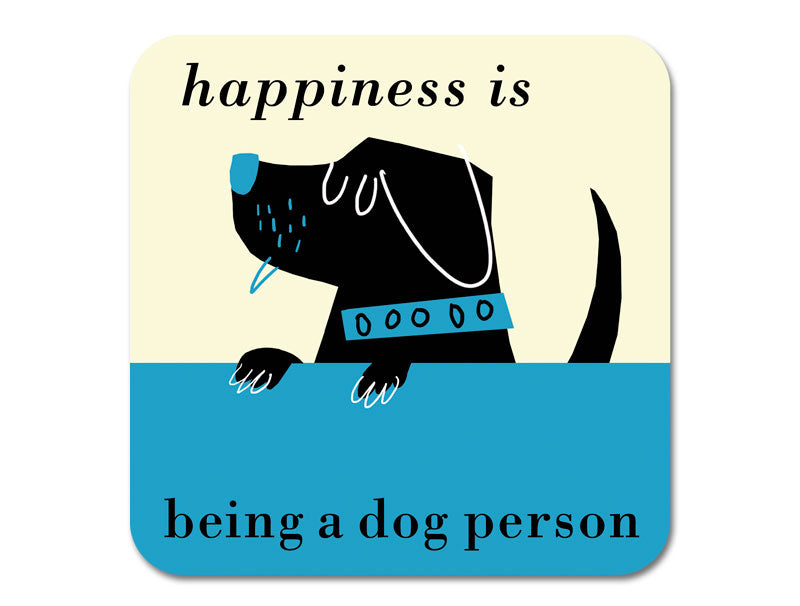 Repeat Repeat Happiness Peeping Dog Turquoise Coaster
