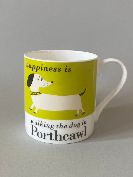 Repeat Repeat Happiness Is Walking The Dog In Porthcawl Mug