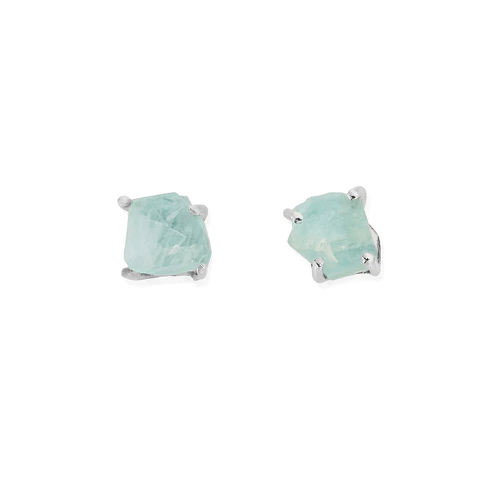 Chlobo Harmony Stone Stud Earrings Silver