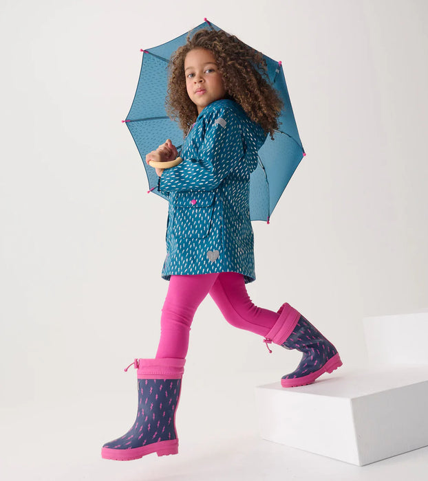 Hatley Girls Mini Lightning Bolts Zip-Up Rain Jacket