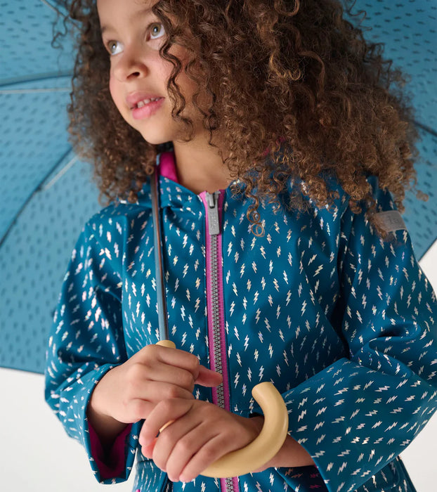 Hatley Girls Mini Lightning Bolts Zip-Up Rain Jacket