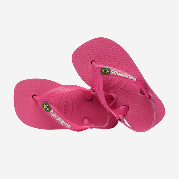 Havaianas Baby Brasil Logo II Flip Flops In Coral Pink
