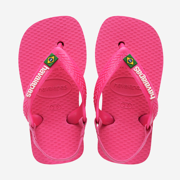 Havaianas Baby Brasil Logo II Flip Flops In Coral Pink