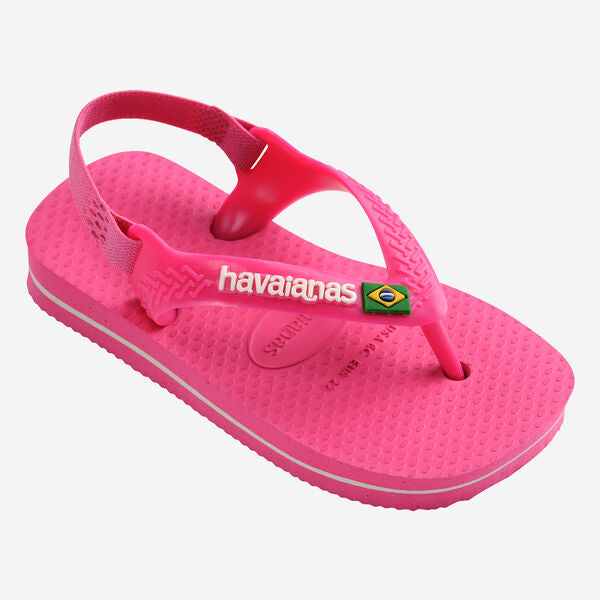 Havaianas Baby Brasil Logo II Flip Flops In Coral Pink