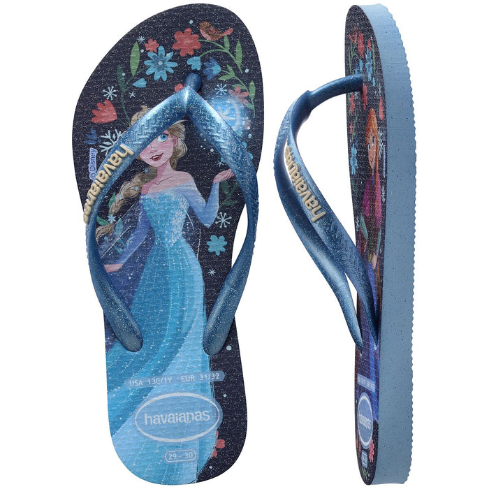 Havaianas Kids Slim Princess Flip Flop In Blue/Lavender Blue