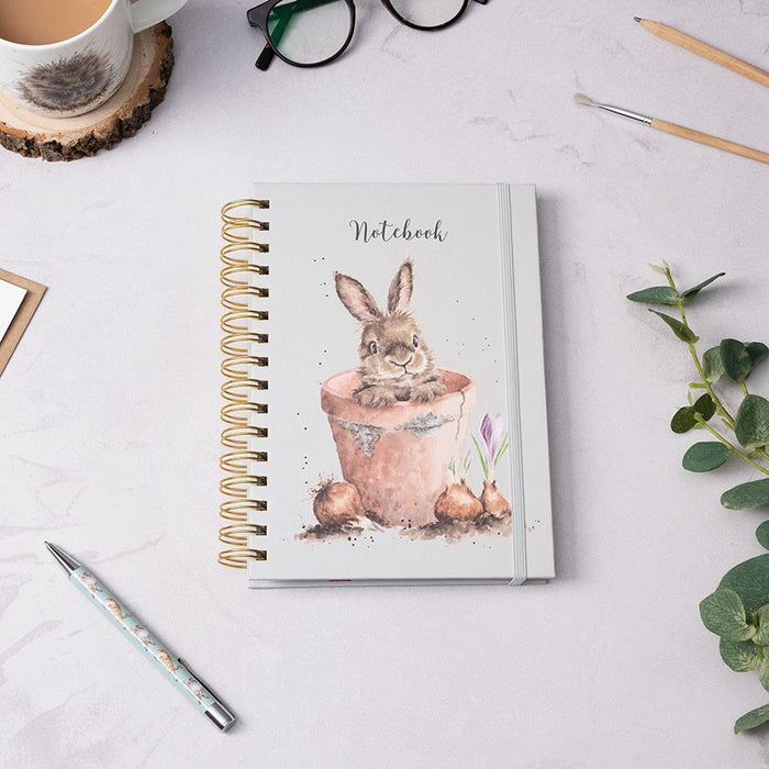 Wrendale 'The Flower Pot' A5 Rabbit Spiral Notebook