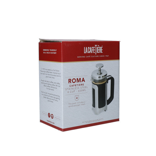 La Cafetière Roma Cafetiere, 4-Cup, Stainless Steel Finish