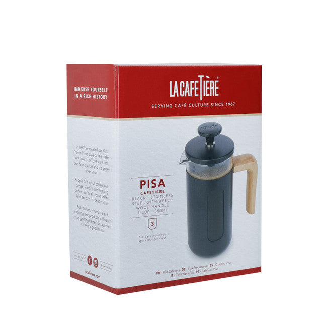 La Cafetière Pisa Cafetiere, 3-Cup, Black