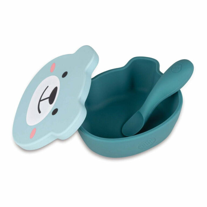 Hippychick TUM TUM Silicone Weaning Bowl & Spoon Set Blue