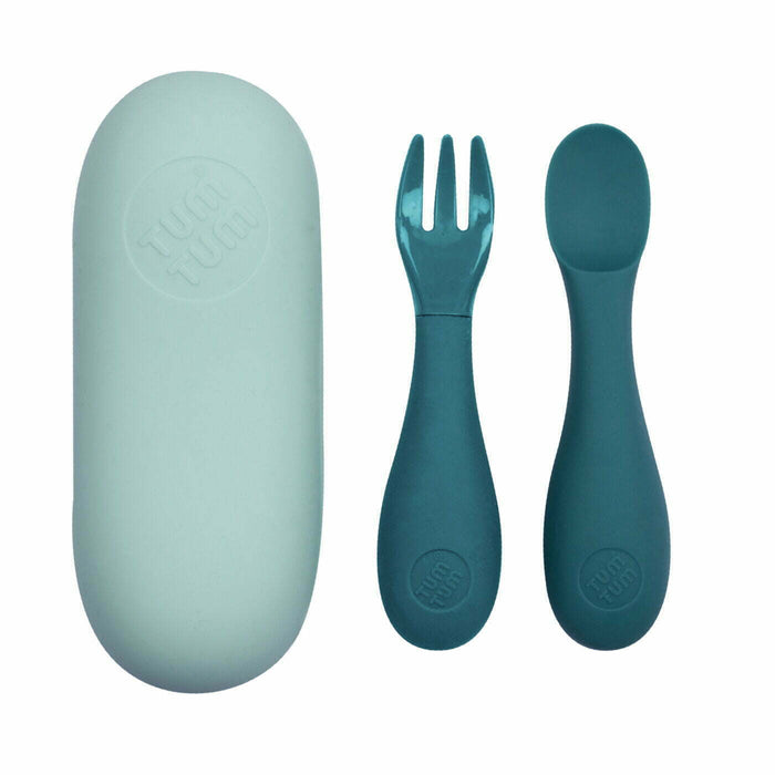 Hippychick TUM TUM Silicone Baby Cutlery Set With Case Blue