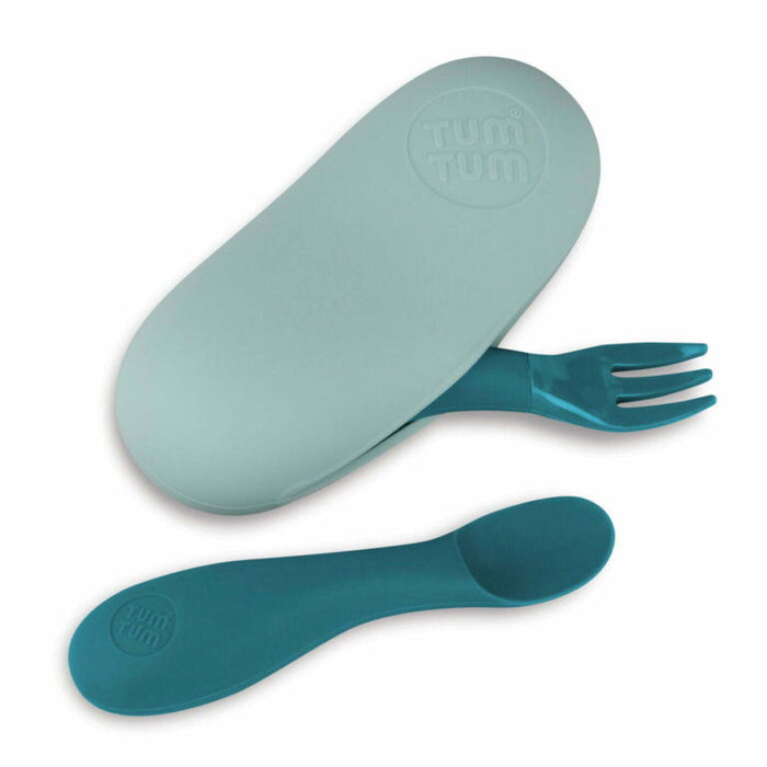 Hippychick TUM TUM Silicone Baby Cutlery Set With Case Blue