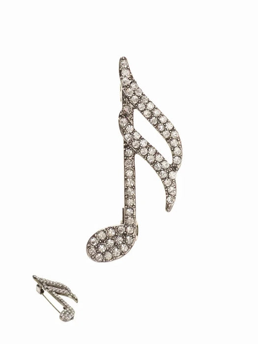 Hot Tomato Antique Gold & Clear Music Was My First Love Brooch