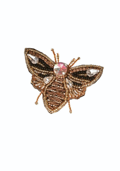 Hot Tomato Artisan Crafted Amber/Gold/Clear Queen Bee Brooch