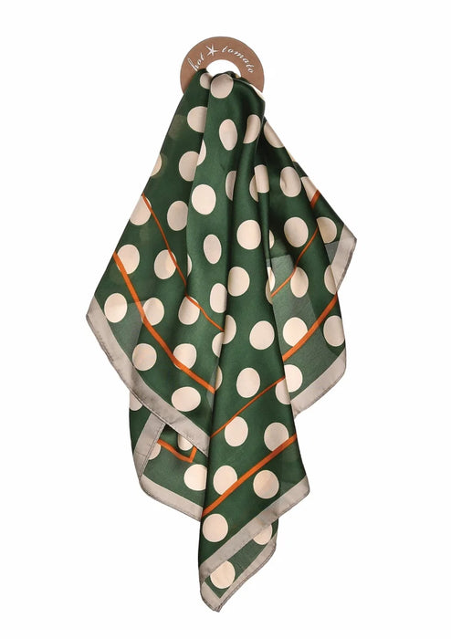 Hot Tomato Vintage Poly Silk Style Get Spotted Scarf