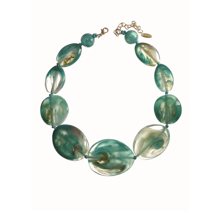Hot Tomato Grande Acrylic Graduated Pebbles Teal Bracelet