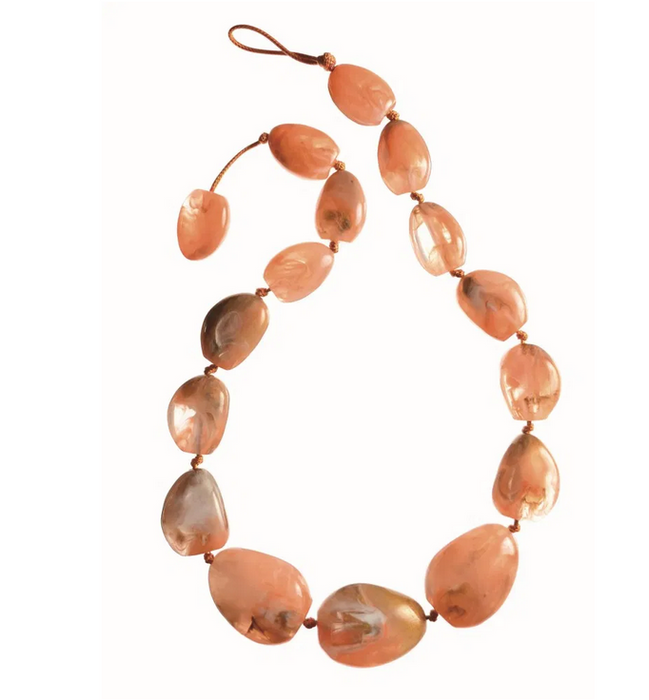 Hot Tomato Grande Acrylic Graduated Toggle Fastening Tangerine Necklace